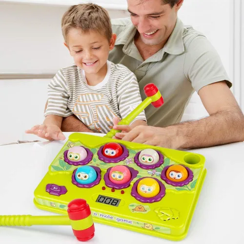 Miniatura 6 de BAODLON Juego interactivo de golpear a la rata, juguetes para niños pequeños, juguete musical con luz, juguete de desarrollo temprano, regalo