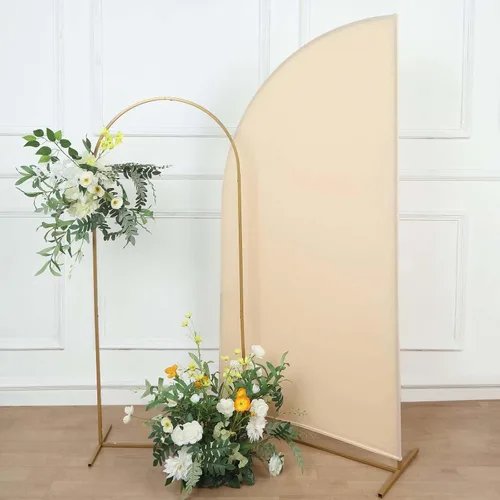 Miniatura 45 de Efavormart - Juego de 4 fundas de elastano beige para arco de media luna, fundas de telón de fondo Chiara de 2.5 pies a 7 pies para escenarios