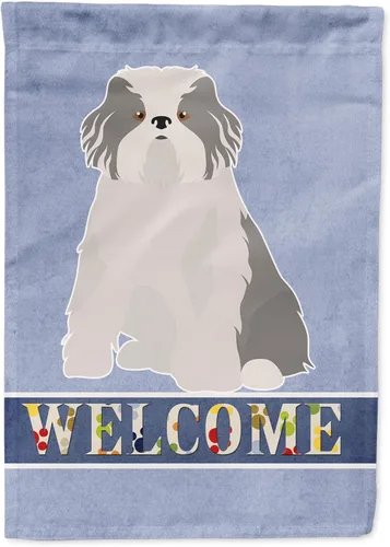 Miniatura 50 de Caroline's Treasures CK3647CHF - Bandera de bienvenida con diseño de bulldog francés, manga grande, para porche, para colgar en la pared, poliéster