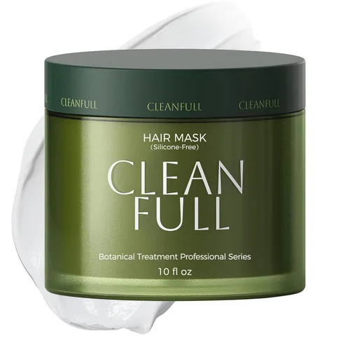 Mascarilla de queratina botánica, tratamiento capilar sin silicona, acondicionador de reparación profunda para cabello seco dañado, reverso de