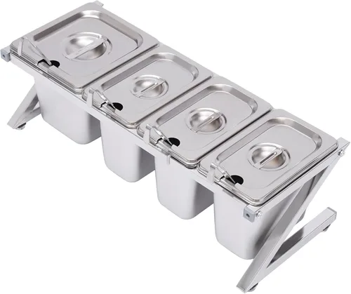 Miniatura 10 de Estante de especias expandible de 2 niveles, estante organizador de acero inoxidable con tapas de sartenes, cucharones, soporte de encimera