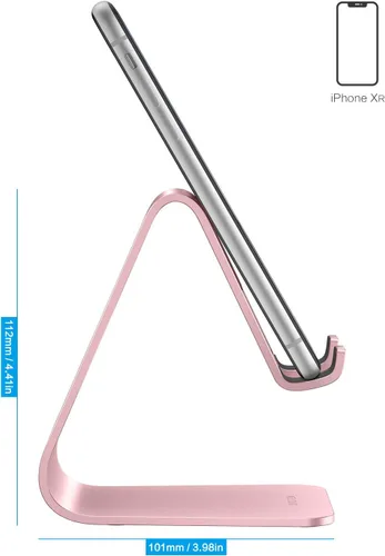 Miniatura 3 de [Versión actualizada de Solid] OMOTON Desktop Cell Phone stand Tablet Stand avanzada, 4mm de grosor de aluminio soporte para teléfono celular