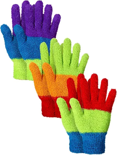 Miniatura 33 de Patelai 12 pares de guantes de microfibra para limpiar plantas de interior, persianas, muebles, casa (colores surtidos, medianos)