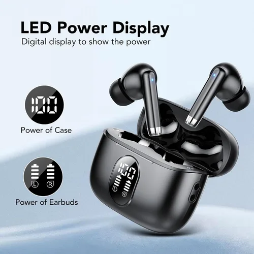 Miniatura 5 de QXQ 2025 Nuevos Auriculares Inalámbricos, Bluetooth 5.4, Auriculares HiFi Estéreo con 4 Mic ENC, 40H Mini Auriculares Intraaurales con Cancelación