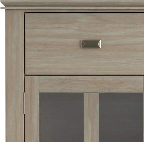 Miniatura 10 de SIMPLIHOME Artisan Buffet - Aparador de 3 puertas de madera maciza de 54 pulgadas de ancho en gris envejecido, gabinete de almacenamiento