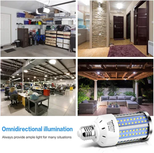 Miniatura 7 de Paquete de 2 bombillas LED de maíz equivalentes a 200W, 3000 lúmenes, 6500K luz blanca fría diurna, 30W, lámpara LED de maíz E26/E27, base mediana