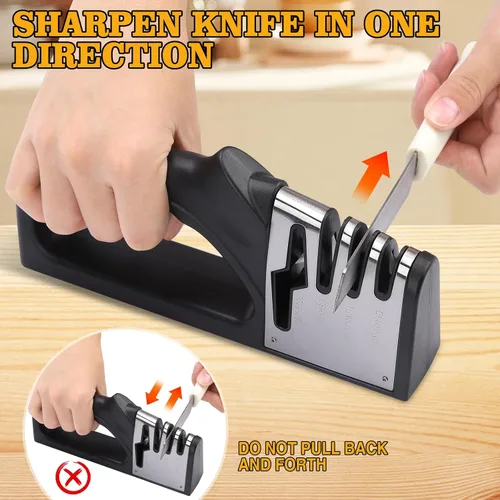 Miniatura 4 de Afilador de cuchillos manual 4 en 1 adecuado para cuchillos de cocina, cuchillos de frutas, cuchillos de acero, tijeras y afilado de precisión de 3