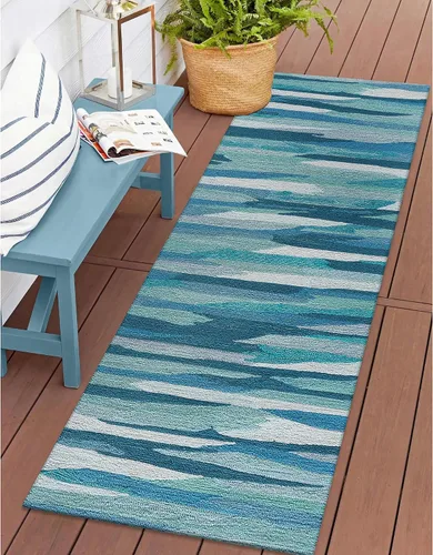 Miniatura 58 de Liora Manne CAPR5163633 - Alfombra costera para interiores y exteriores, color azul marino, 2 pies x 5 pies Cuerdas Navy