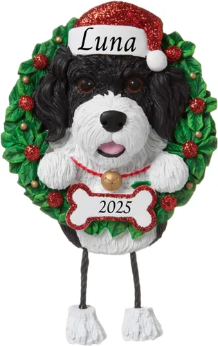 Miniatura 5 de Adornos personalizados para árbol de Navidad 2024 para mascotas – Razas de perros Beagle – Adorno personalizado de Feliz Navidad – Recuerdo