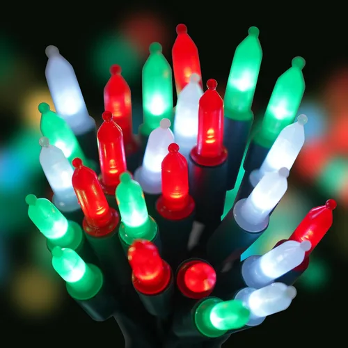Miniatura 2 de RECESKY Paquete de 2 Luces de Cadena de Navidad con Temporizador Incorporado - Total 100 LED 36 pies Luces de Cadena de Hadas a Batería - Mini Rojo