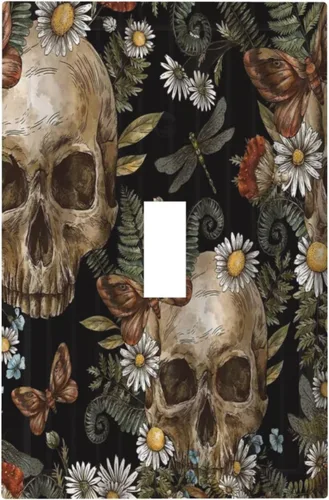 Miniatura 81 de Cubierta decorativa para interruptor de luz, diseño de pájaros y flores florales en blanco y negro, 2 bandas, cubierta decorativa para pared, placa