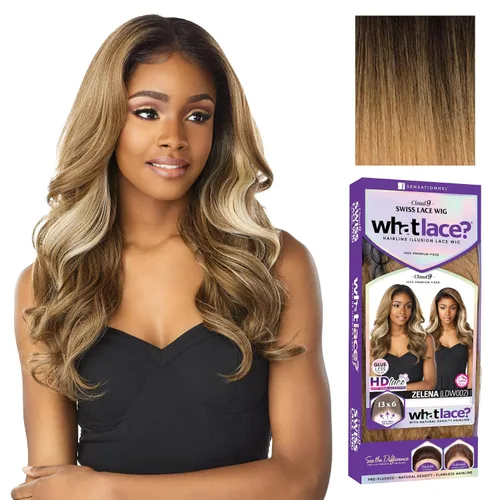 Miniatura 11 de Sensationnel What Lace Pelucas 13X6 - Zelena Frontal de Encaje Atado a Mano Sin Pegamento Sintético con Densidad Natural Línea de Cabello 2 MARRÓN