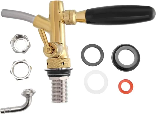 Miniatura 2 de Grifo de cerveza con control de flujo, grifo de cerveza ajustable de vástago largo, grifo de barril de cerveza Adurable, vástago cromado G5/8 grifo
