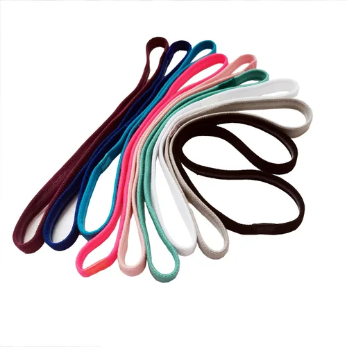 Miniatura 6 de Hexchasty 9 diademas elásticas delgadas para mujeres, diademas elásticas delgadas, bandas deportivas para el cabello para mujeres, hombres, niñas