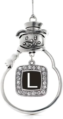 Miniatura 35 de Inspired Silver - Adorno de rodillo de reina - Adorno cuadrado de plata con muñeco de nieve con joyas de circonita cúbica