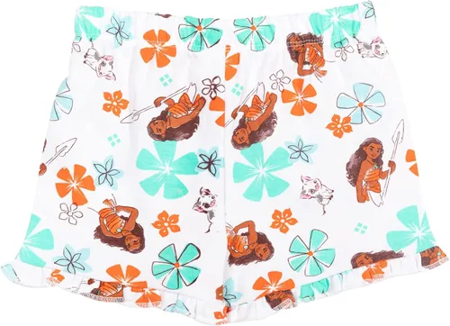Miniatura 3 de Disney Frozen Moana Princess Tiana - Conjunto de camiseta con peplum floral y pantalones cortos de felpa francesa para niños pequeños a grandes