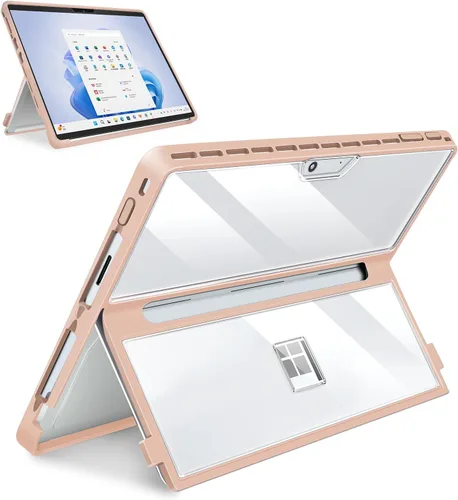 Miniatura 8 de Funda para Microsoft Surface Pro 11/10/9/8 de 13 pulgadas, con cubierta de soporte, correa de mano, funda resistente todo en uno compatible con Negro