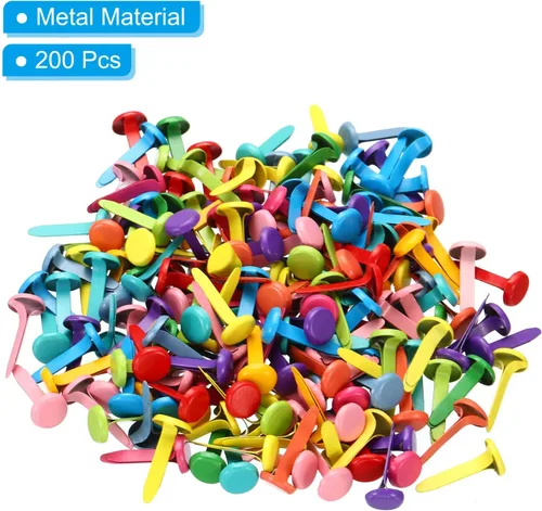 Miniatura 3 de PATIKIL Brads de 0.315 x 0.709 in para manualidades de papel, 300 piezas redondas de metal para proyectos de manualidades y álbumes de recortes
