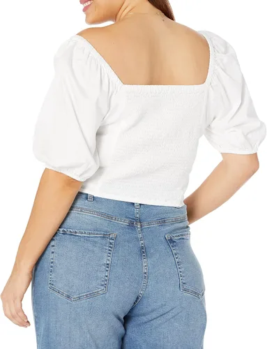 Miniatura 5 de The Drop Annie Sweetheart - Camiseta de manga abullonada con escote corazón para mujer