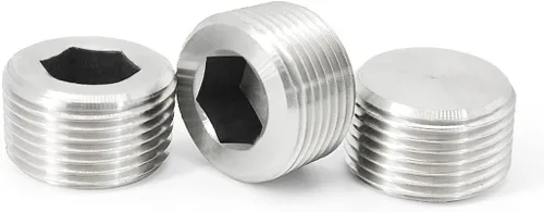 Miniatura 2 de SDTC Tech Paquete de 5 accesorios de enchufe de tubería 1/4 "NPT macho rosca 304 de acero inoxidable interno hexagonal adaptador avellanado