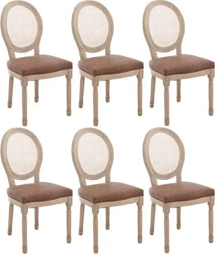 Miniatura 15 de Kmax Sillas de comedor estilo granja, patas de madera marrón, elegantes sillas de cocina copetudas, sillas de dormitorio francesas desgastadas