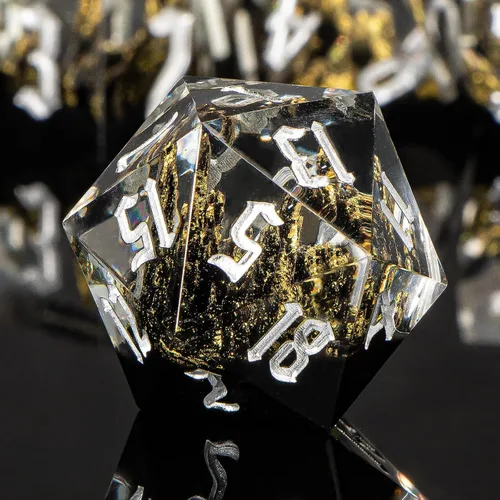Miniatura 7 de KERWELLSI - Juego de dados DND D&D, 7 piezas de dados de resina de borde afilado D y D con caja de regalo, dados de juego de rol de naturaleza