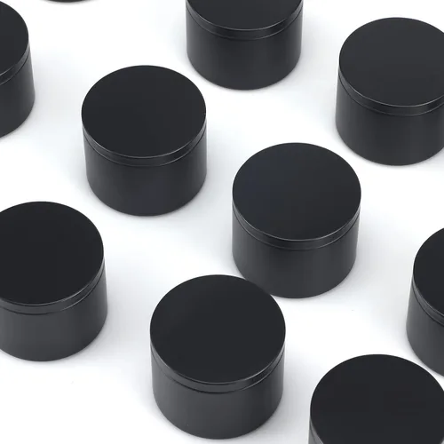 Miniatura 6 de SONVIIBOX Paquete de 24 latas de velas de 8 onzas, latas de velas negras para hacer velas a granel, tarros de vela de 8 onzas, frascos de lata