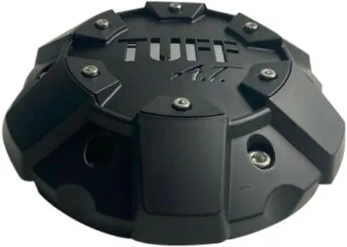 Miniatura 2 de TUFF at Wheels C611901 CB3C C706901 Tapa central de rueda con logotipo cromado negro mate