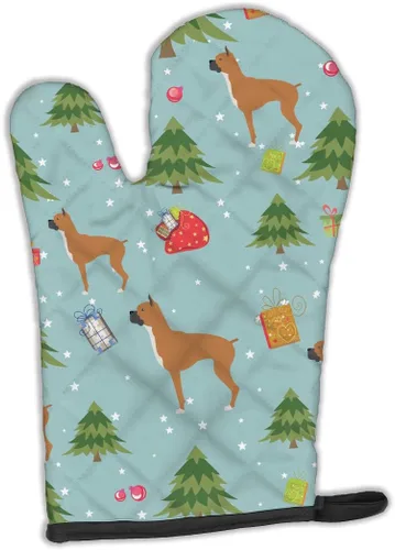 Miniatura 130 de Caroline's Treasures BB4872OVMT - Guante de horno de Navidad Affenpinscher resistente al calor, grueso para sartenes calientes y horno, manopla