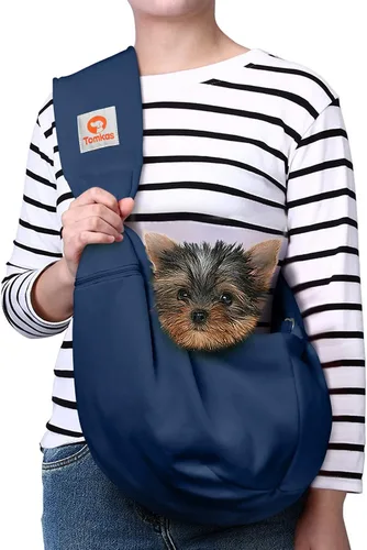 Miniatura 11 de TOMKAS - Transportador de perros estilo canguro para perros pequeños (negro, para mascotas de 2 a 7 libras)