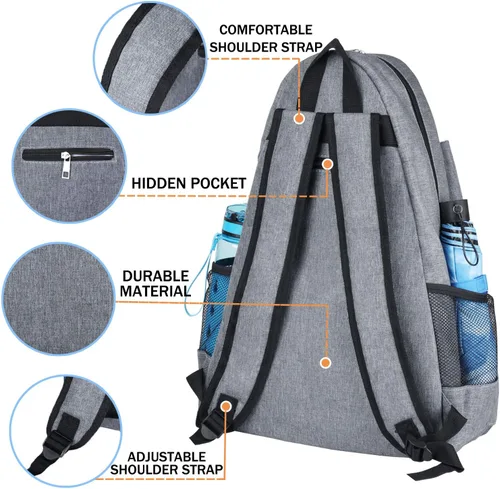 Miniatura 3 de ACOSEN Bolsa de Tenis Mochila de Tenis - Bolsas de Tenis Grandes para Mujeres y Hombres para Sostener Raqueta de Tenis, Palas de Pickleball, Raqueta