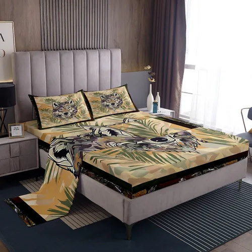 Miniatura 26 de Rustic Lodge - Juego de sábanas tamaño individual con diseño de oso y alce, diseño de retazos, color rojo y negro, a cuadros, ropa de cama de Multi