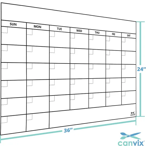 Miniatura 3 de Calcomanía para calendario de pared de pizarra blanca de borrado en seco, 36 x 24 pulgadas, gran autoadhesivo, extraíble, sin residuos para el hogar
