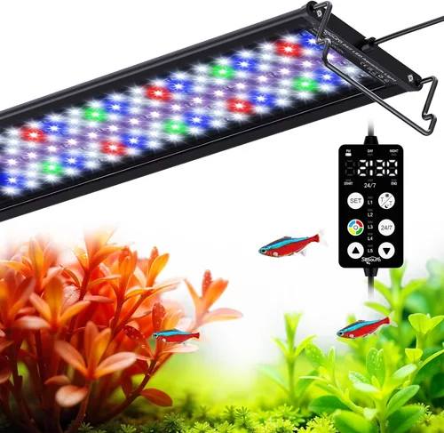 Miniatura 12 de SEAOURA - Luz LED para acuario, temporizador personalizado 24/7, memoria de apagado, luz de tanque de peces de espectro completo de 7 filas de LED