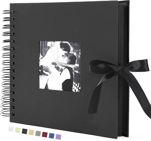 Miniatura 7 de Vienrose Álbum de Fotos de Recortes con Pegatinas de Esquina de 12 x 12 pulgadas DIY con Bolsillo para Foto de Portada 80 Páginas Cinta de Seda