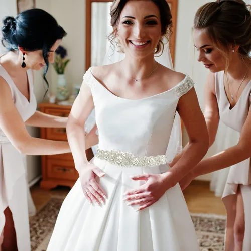 Miniatura 6 de CIEHER Cinturón de diamantes de imitación para mujer, cinturón de boda, cinturón de cristal para vestido de boda, cinturón con cinta