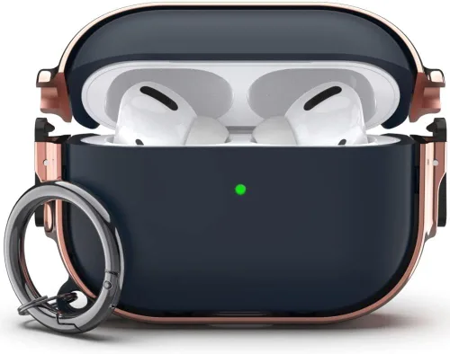 Miniatura 12 de Funda para AirPods 3, Funda Protectora de Cuerpo Completo de Material Híbrido con Cierre Seguro (Rosado Dorado + Verde)