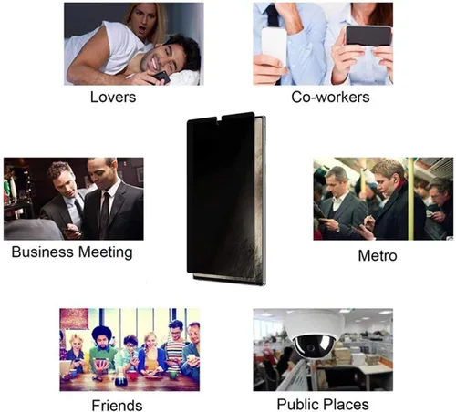 Miniatura 7 de Paquete de 2 protectores de pantalla de privacidad para Galaxy Note 10 Plus, antiespía, compatible con fundas, cobertura completa, soporte