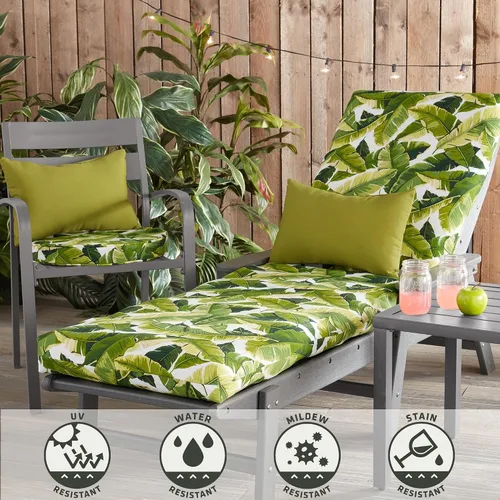 Miniatura 5 de Cojín reversible para silla de descanso para exteriores, color blanco tropical