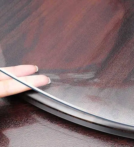 Miniatura 4 de Mantel redondo de plástico transparente para mesa, cubierta circular para muebles, vinilo impermeable, lavable, PVC, resistente al calor