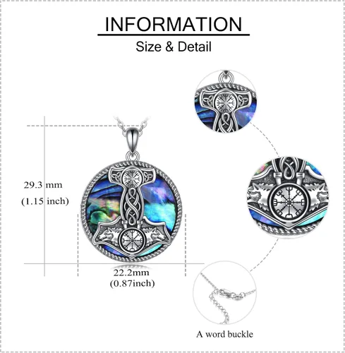 Miniatura 3 de Pavo realfénixcuervomurciélagobrújulahojahongomartillodragónpentagrama collares de pavo real regalos de plata de ley 925 joyería de Navidad