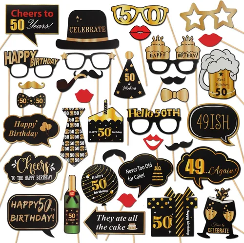 Miniatura 21 de LINGTEER Accesorios para fotomatón de fiesta de cumpleaños feliz 20, saludos a cumpleaños 20, accesorios de decoración para fiesta de cumpleaños