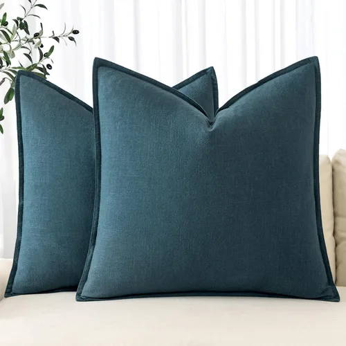 Miniatura 20 de MIULEE - Juego de 2 fundas de almohada decorativas de lino, estilo bohemio, rústico, neutral, para sofá, cama, 16 x 16 pulgadas, color marrón