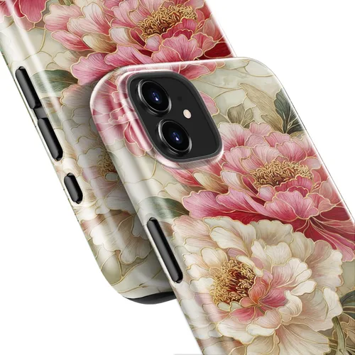 Miniatura 6 de bemal Funda para iPhone 12 Mini, estética, vintage, floreciente, peonía, concha, femenina, compatible con MagSafe, moderna, única, moderna, moderna