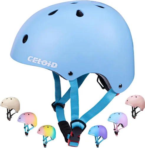 Miniatura 26 de Casco de bicicleta para niños, cascos de patineta para niños de 2 a 3 a 5 a 8 a 14 años, ajustable, multideporte, bicicleta, patinaje, fútbol