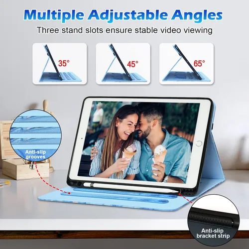 Miniatura 3 de Zonefoker Fundas para iPad de 6ª generación 2018/2017, iPad Air 2 2014, iPad Air 2013, iPad Pro 9.7 pulgadas 2016 con soporte para lápices, funda