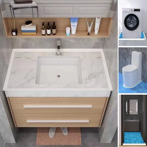 Miniatura 7 de Presa de ducha autoadhesiva, bloqueador de agua de ducha para cocina y baño, protector de ducha, umbral de ducha para bañera, borde de encimera