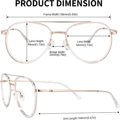 Miniatura 4 de Zeelool Readers Chic TR90 - Lentes de lectura estilo aviador para mujer con revestimiento antirreflectante estándar Ellis TX531583-03
