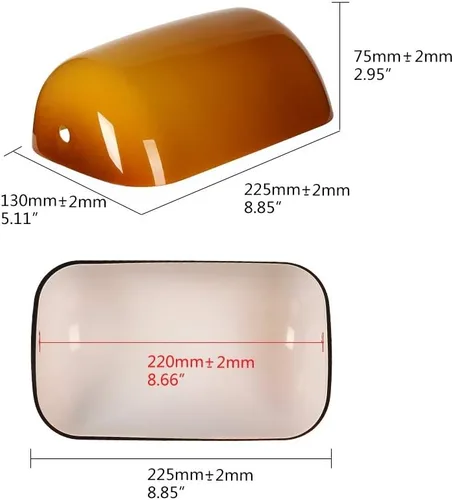 Miniatura 4 de FIRVRE Pantallas de lámpara para lámparas de mesa, pantalla de lámpara de cristal de banquero de repuesto, cubierta de lámpara de escritorio de Ámbar