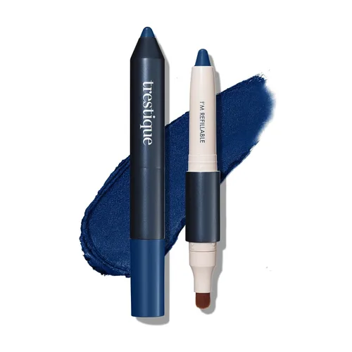 TRE'STIQUE Lápiz de Sombra Recargable, Lápiz de Sombra con Cepillo de Mezcla Incorporado, Maquillaje de Sombra Sostenible, Sombra de Ojos de Belleza
